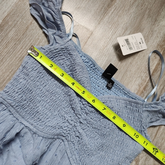 NWT Windsor Just Peachy Keen Off The Shoulder Midi Dress Blue Front Slit Sz M - Picture 6 of 12